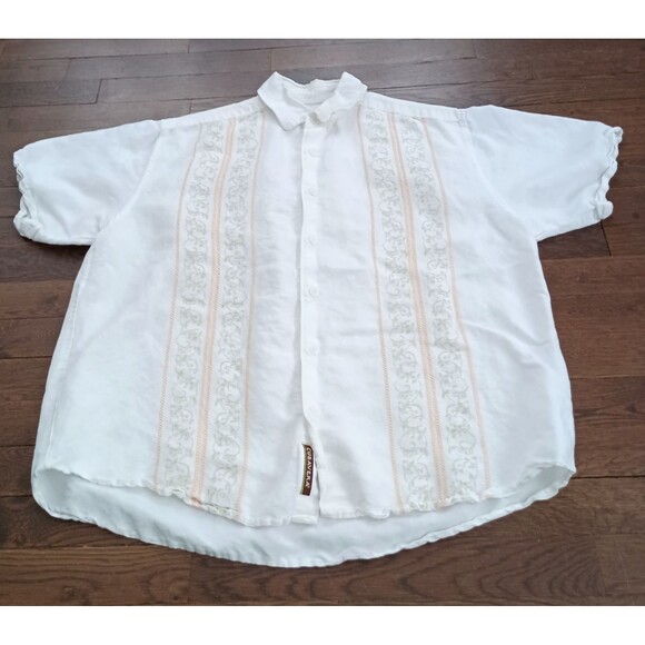 Cubavera Other - Cubavera Shirt Mens Large White Guayabera Button Down Short Sleeve Outdoor Camp